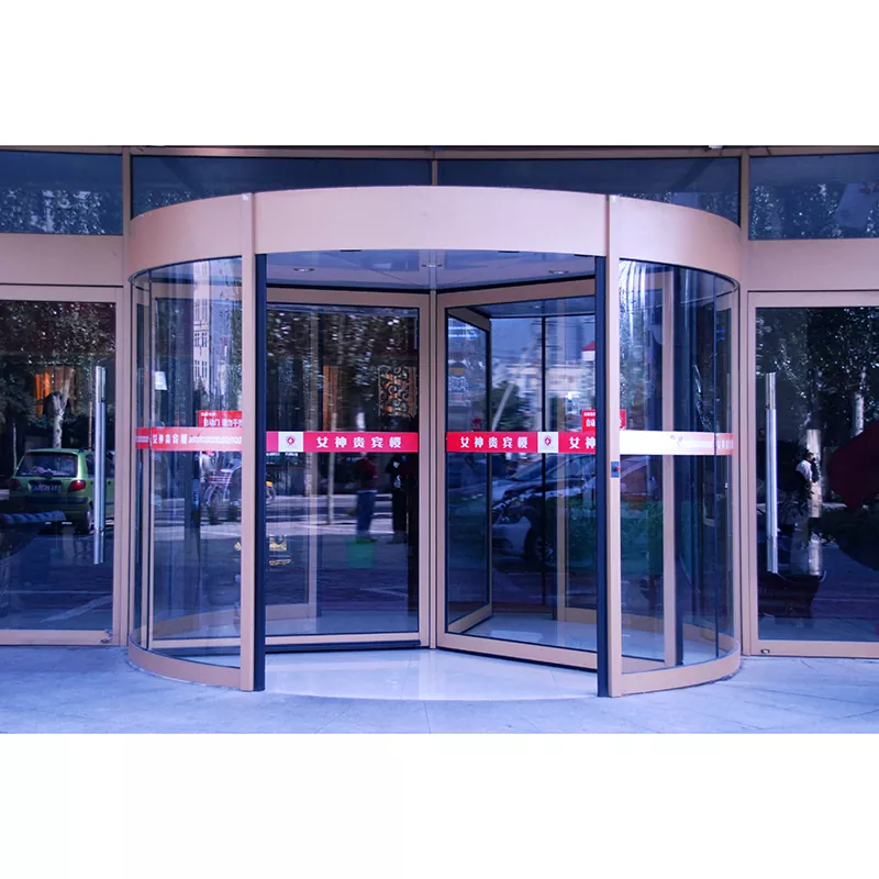Porta giratória automática de três asas